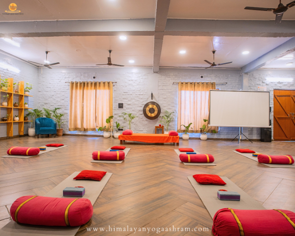 Spacious 300 Hours Yoga Hall at Himalayan Yoga Ashram in Rishikesh