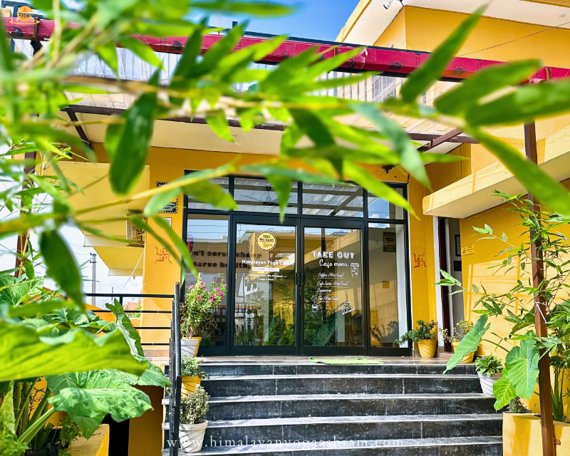 Colorful vegan dishes served at Himalayan Yoga Ashram