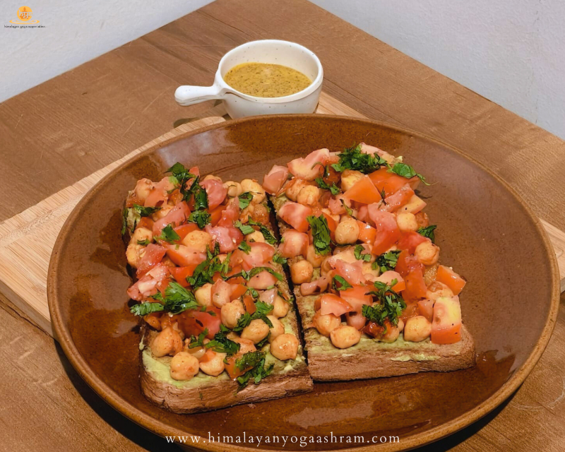 Nutritious plant-based meal at Himalayan Yoga Ashram