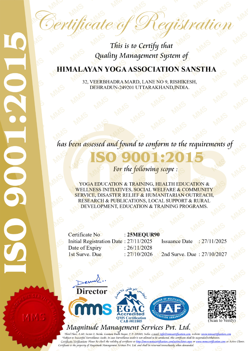 ISO Certification Himalayan Yoga Association