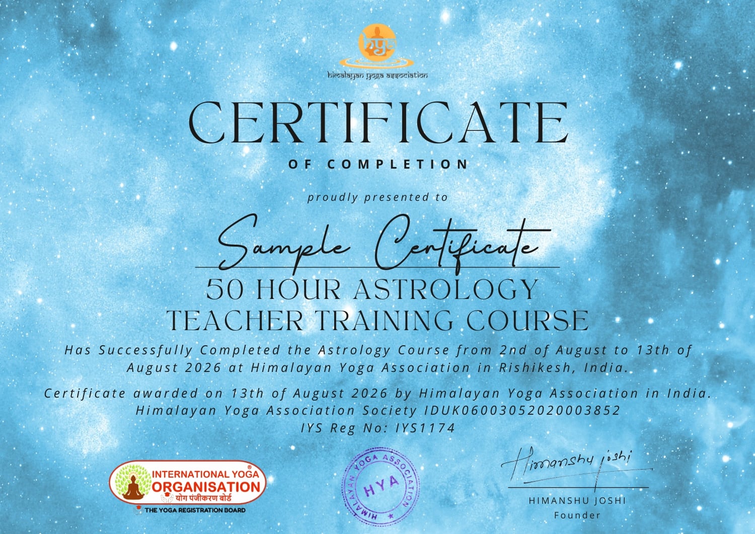 Vedic Astrology Course Certificate