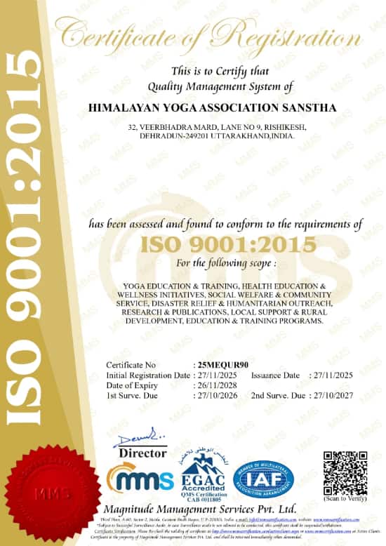 ISO 9001 Certification Himalayan Yoga Association