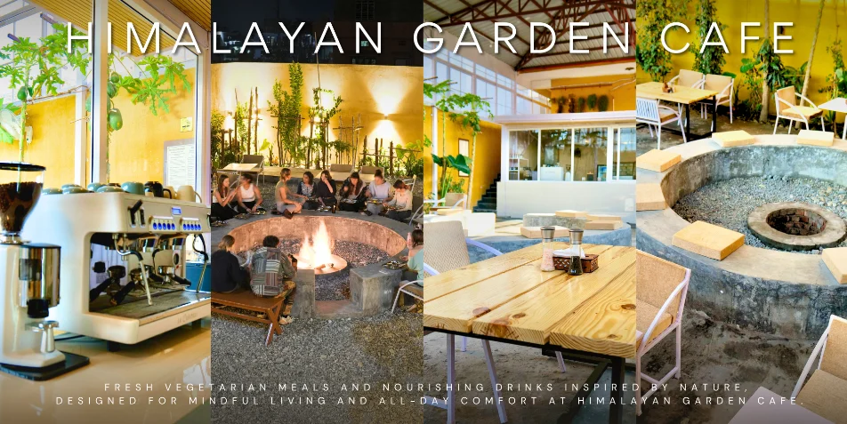 Himalayan Garden Cafe surrounded by nature in Rishikesh