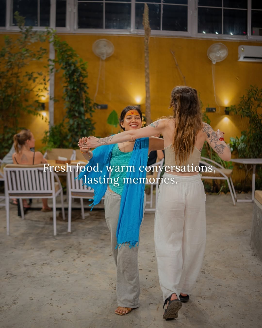 Relaxed atmosphere at Himalayan Gardena Cafe Rishikesh