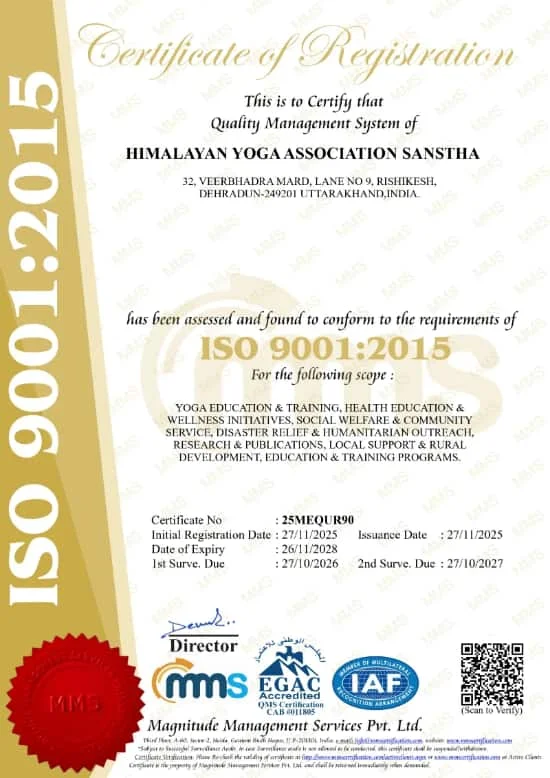 ISO 9001 Certification Himalayan Yoga Association