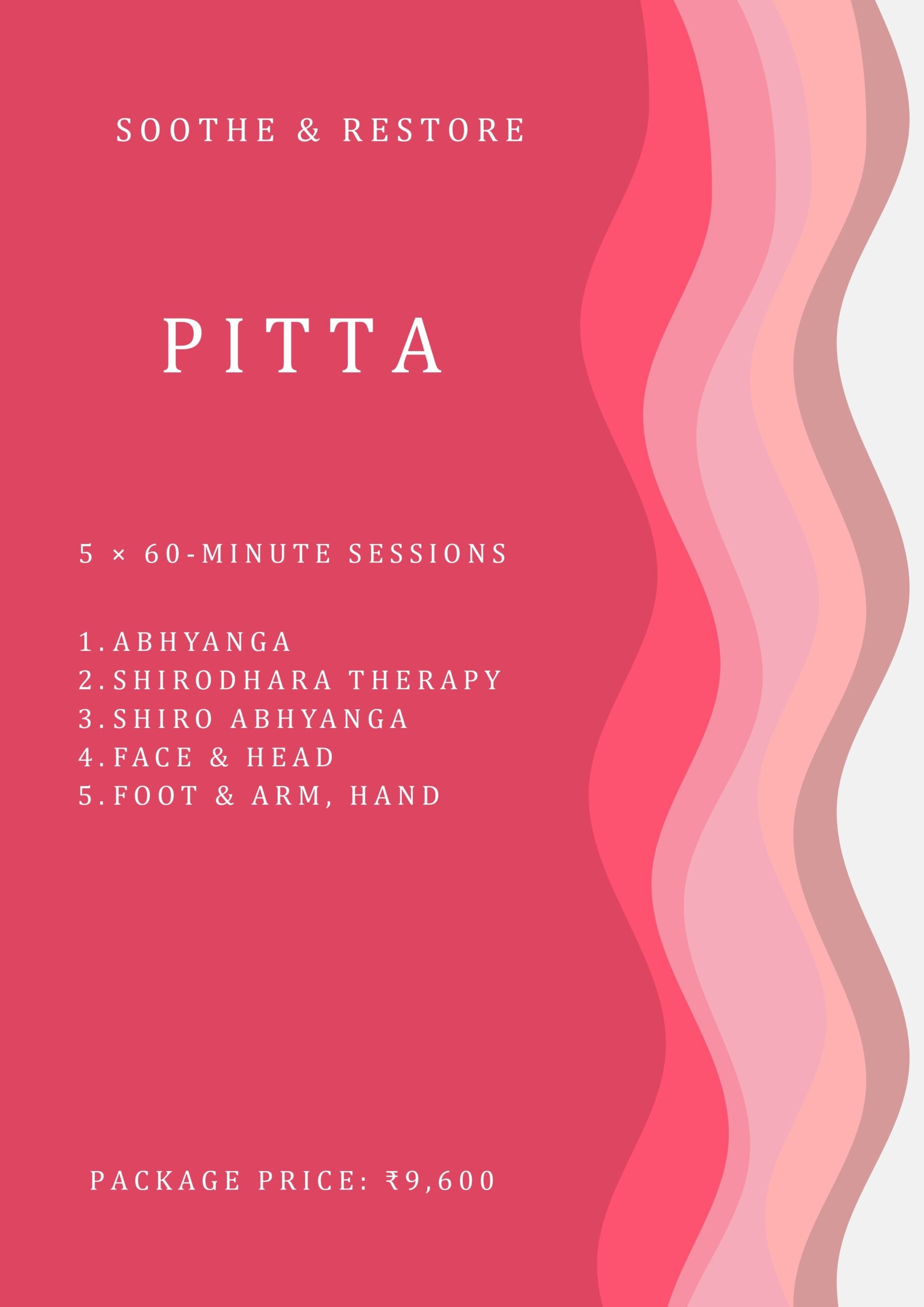 Pitta Soothe and Restore five-session wellness package