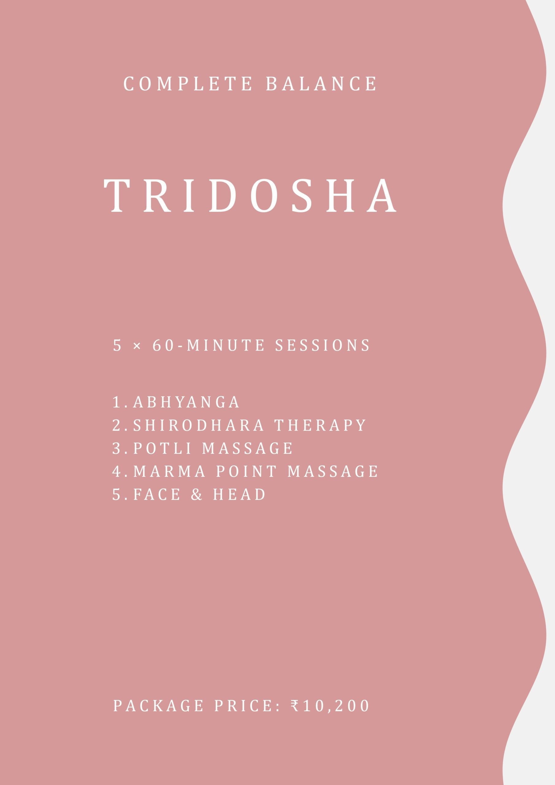 Tridosha Complete Balance five-session wellness package