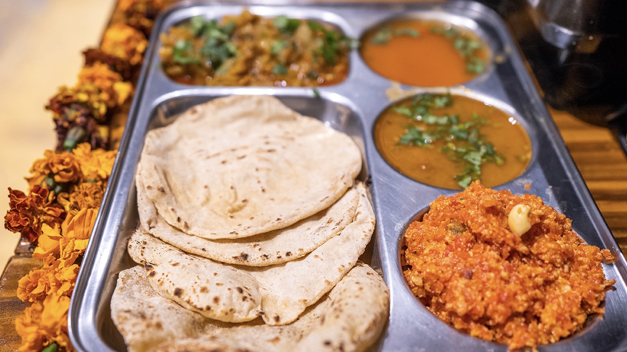 Balanced sattvic thali meal.