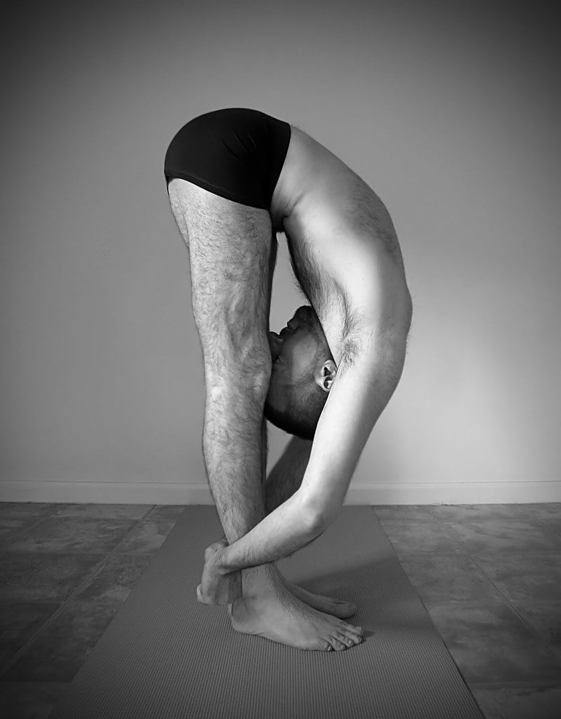 Uttanasana | Practicing the standing forward bend pose 